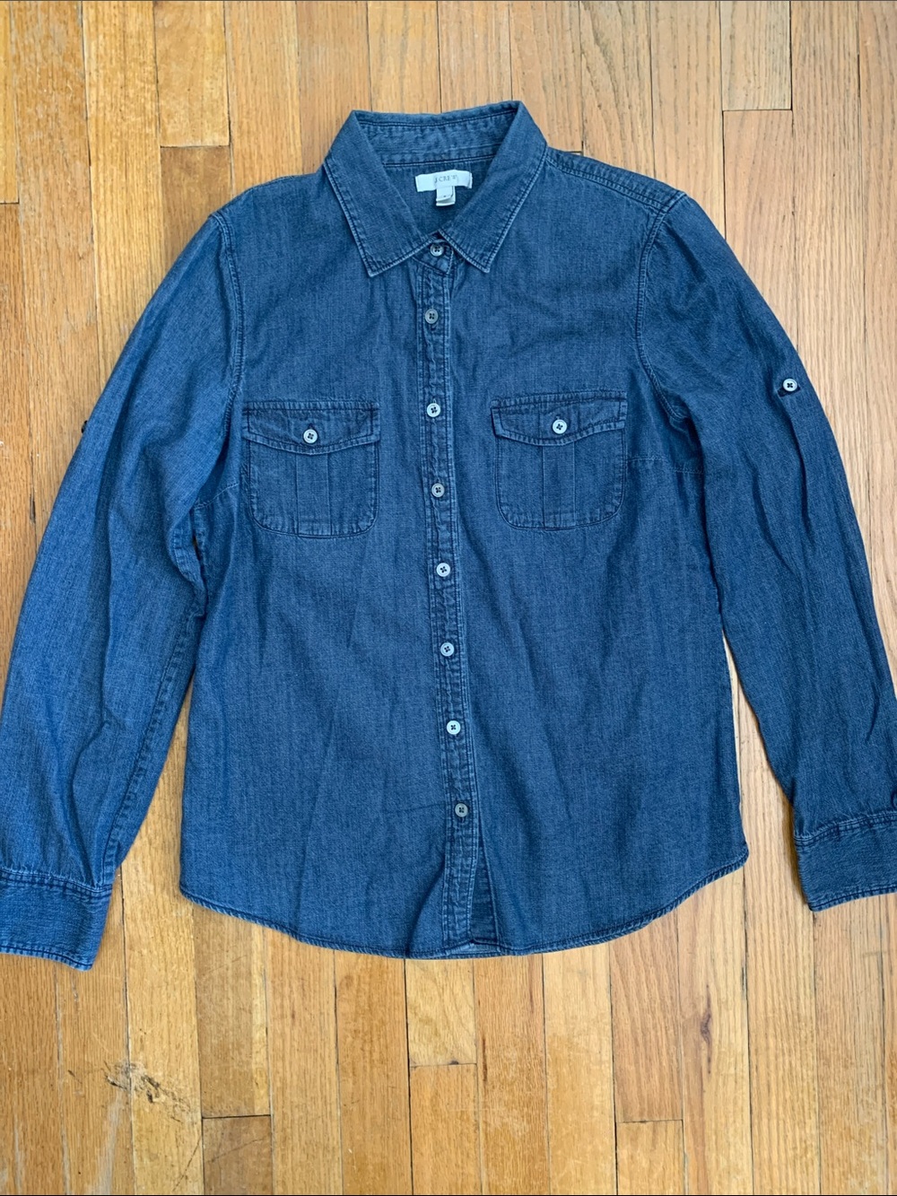 J. Crew Women’s Denim Button Front Collard Blouse - 8